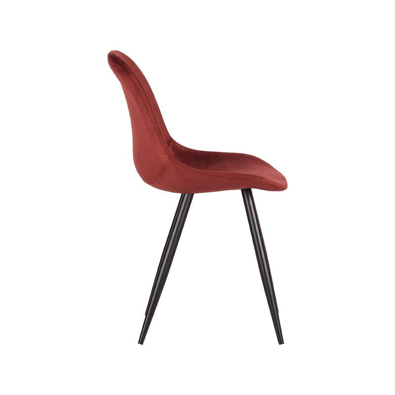 Eetkamerstoel Capri - Rood - Fluweel
