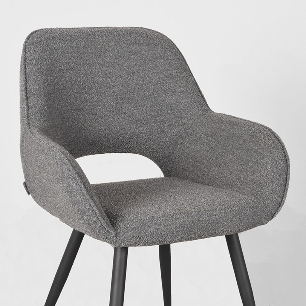 Eetkamerstoel Fer - Grijs - Boucle