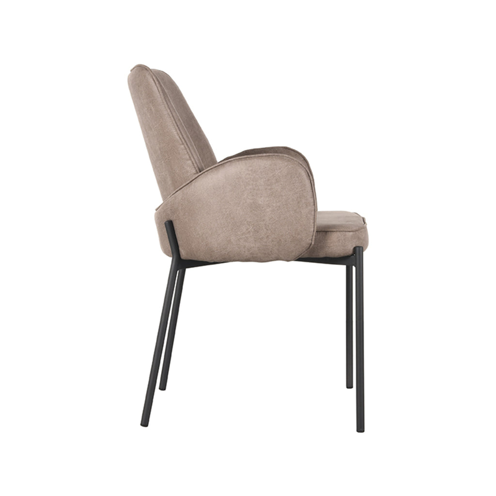 Eetkamerstoel Joni - Taupe - Microfiber