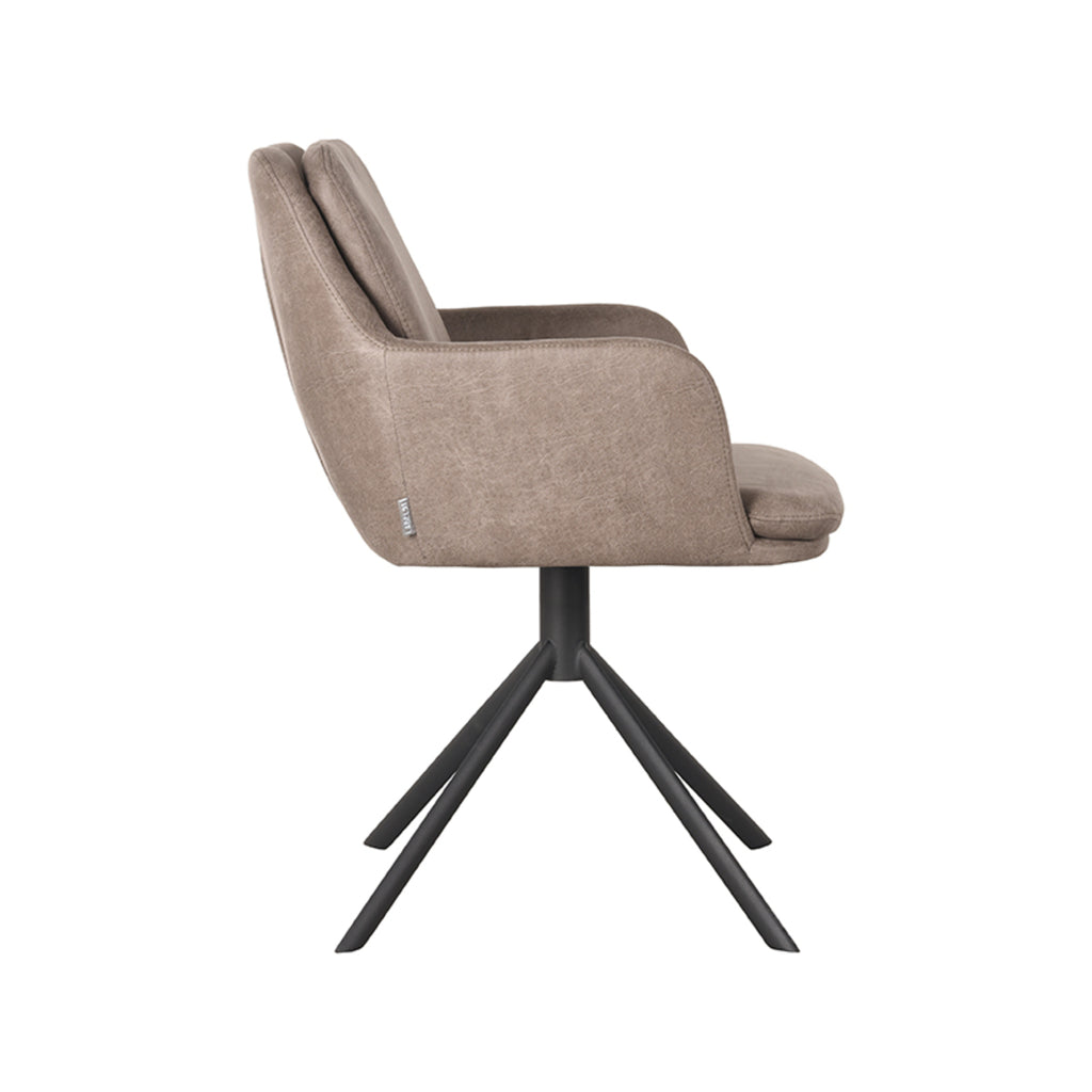 Eetkamerstoel Joy - Taupe - Microfiber