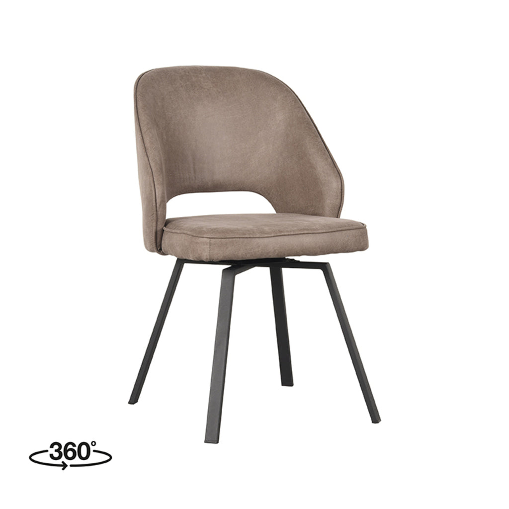 Eetkamerstoel Lewis - Taupe - Microfiber
