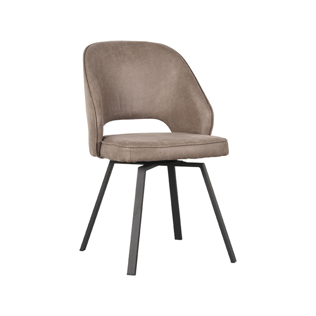 Eetkamerstoel Lewis - Taupe - Microfiber