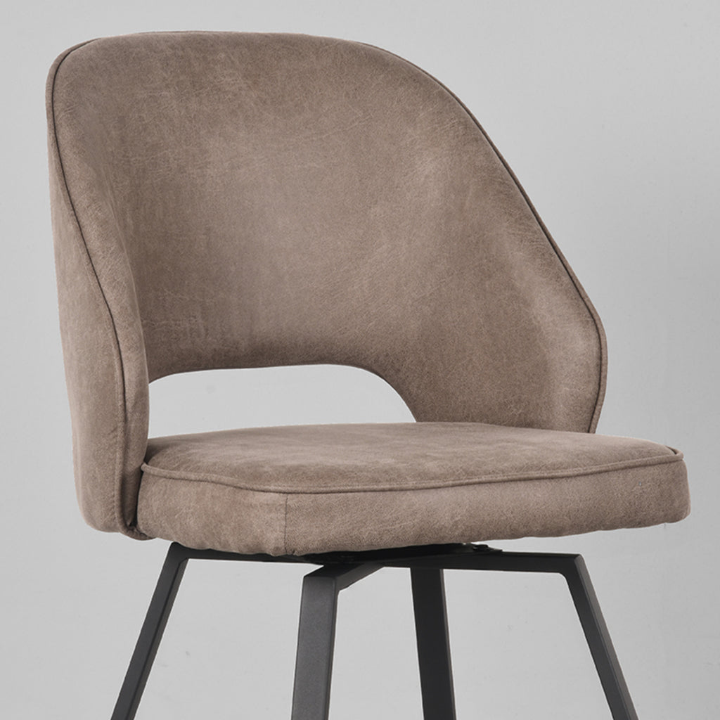 Eetkamerstoel Lewis - Taupe - Microfiber