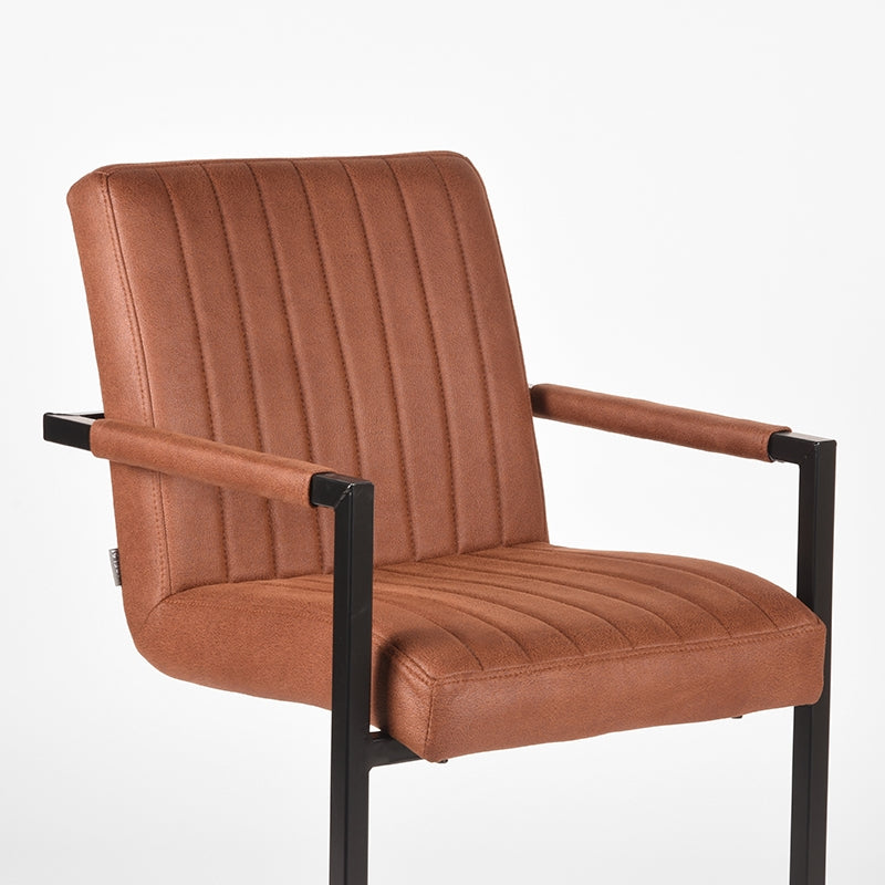 Eetkamerstoel Milo - Cognac - Microfiber
