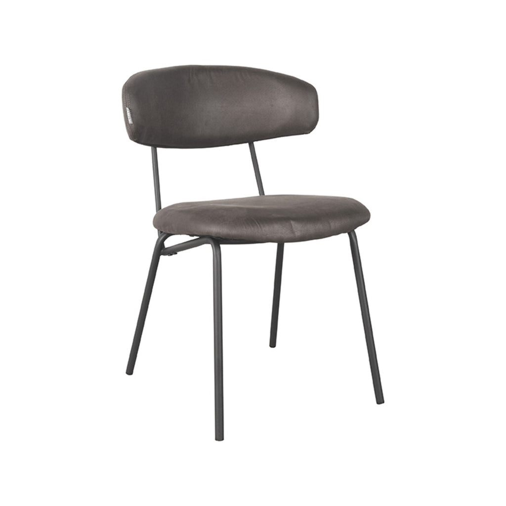 Eetkamerstoel Zack - Antraciet - Microfiber