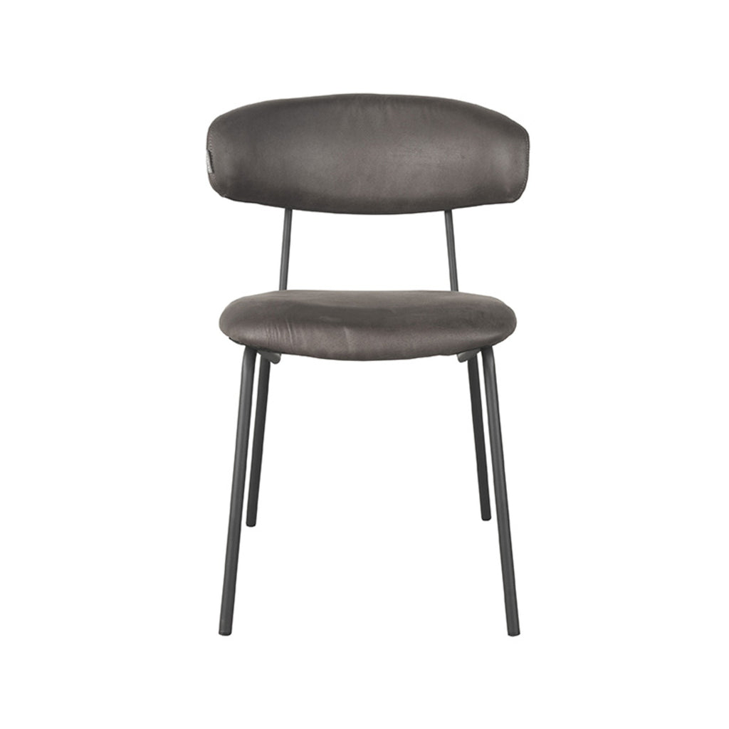 Eetkamerstoel Zack - Antraciet - Microfiber