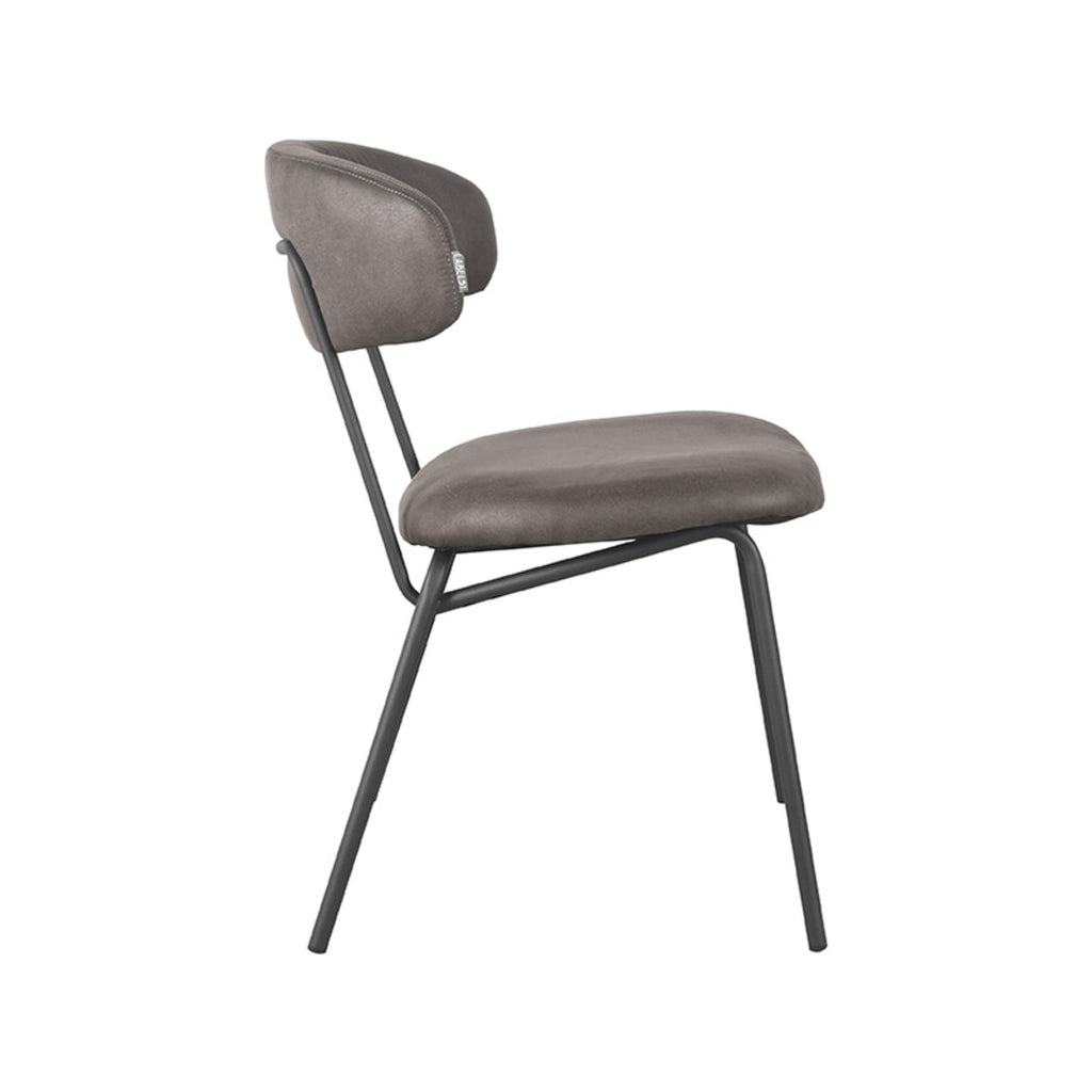 Eetkamerstoel Zack - Antraciet - Microfiber