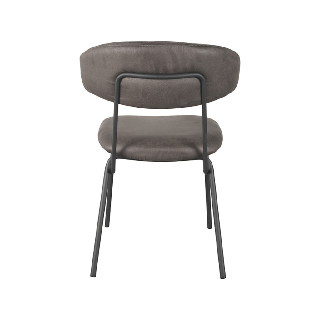 Eetkamerstoel Zack - Antraciet - Microfiber