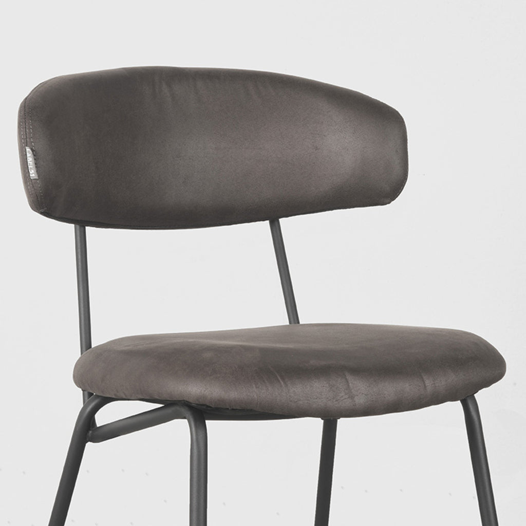 Eetkamerstoel Zack - Antraciet - Microfiber