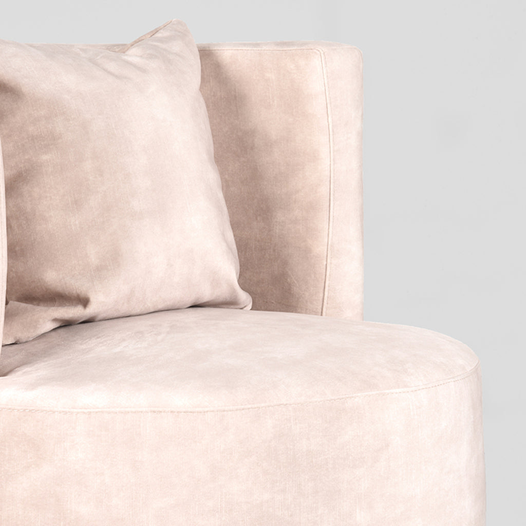 Fauteuil Evy - Naturel - Velours