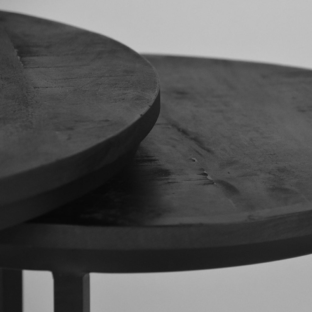 Salontafel Double - Zwart - Mangohout