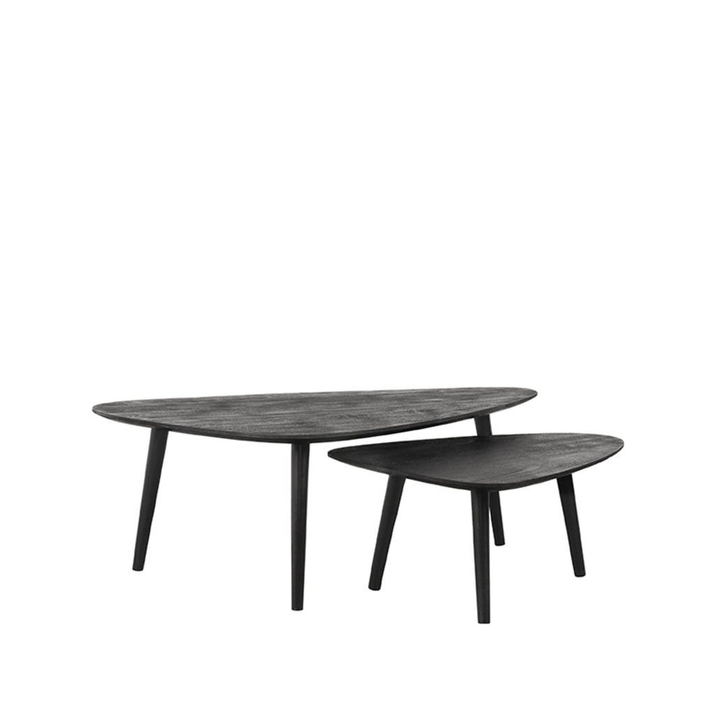 Salontafel Set Rock - Zwart - Mangohout