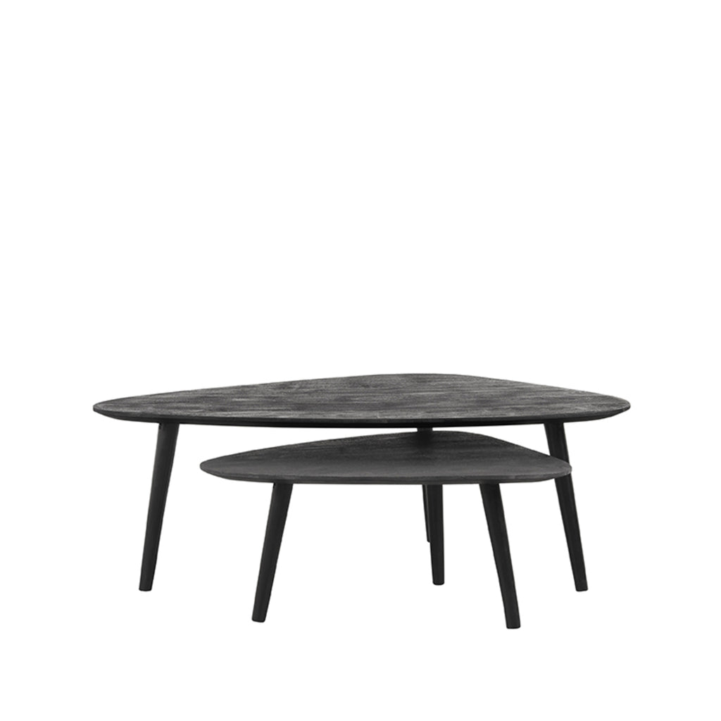 Salontafel Set Rock - Zwart - Mangohout