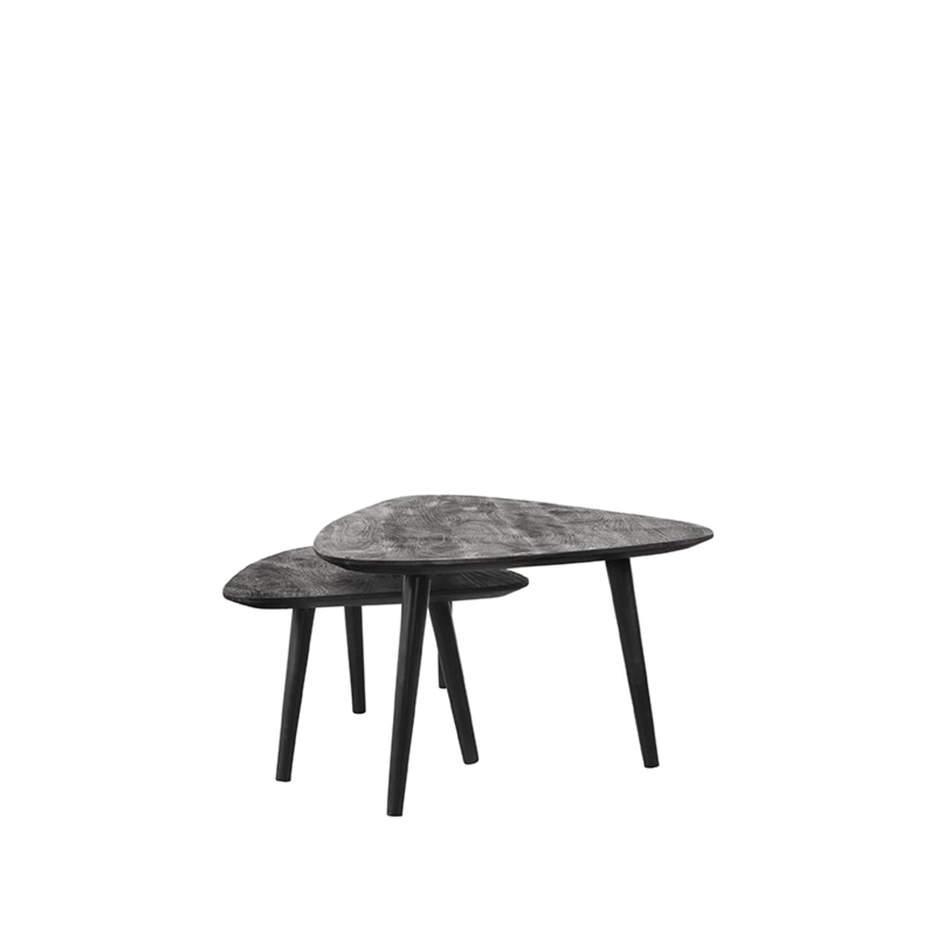 Salontafel Set Rock - Zwart - Mangohout