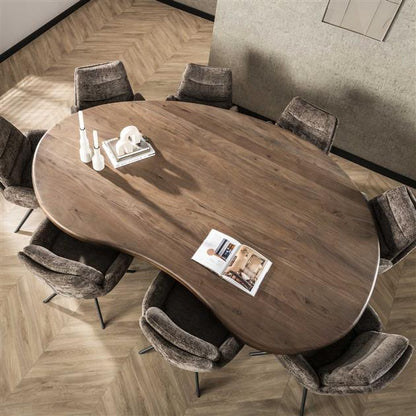 Eetkamertafel Sculpture Massief Acacia - 244x165x77 cm - Drift Brown