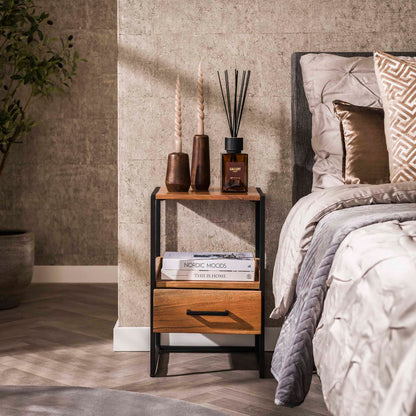 Nachtkastje 1L XS niche / Massief acacia naturel