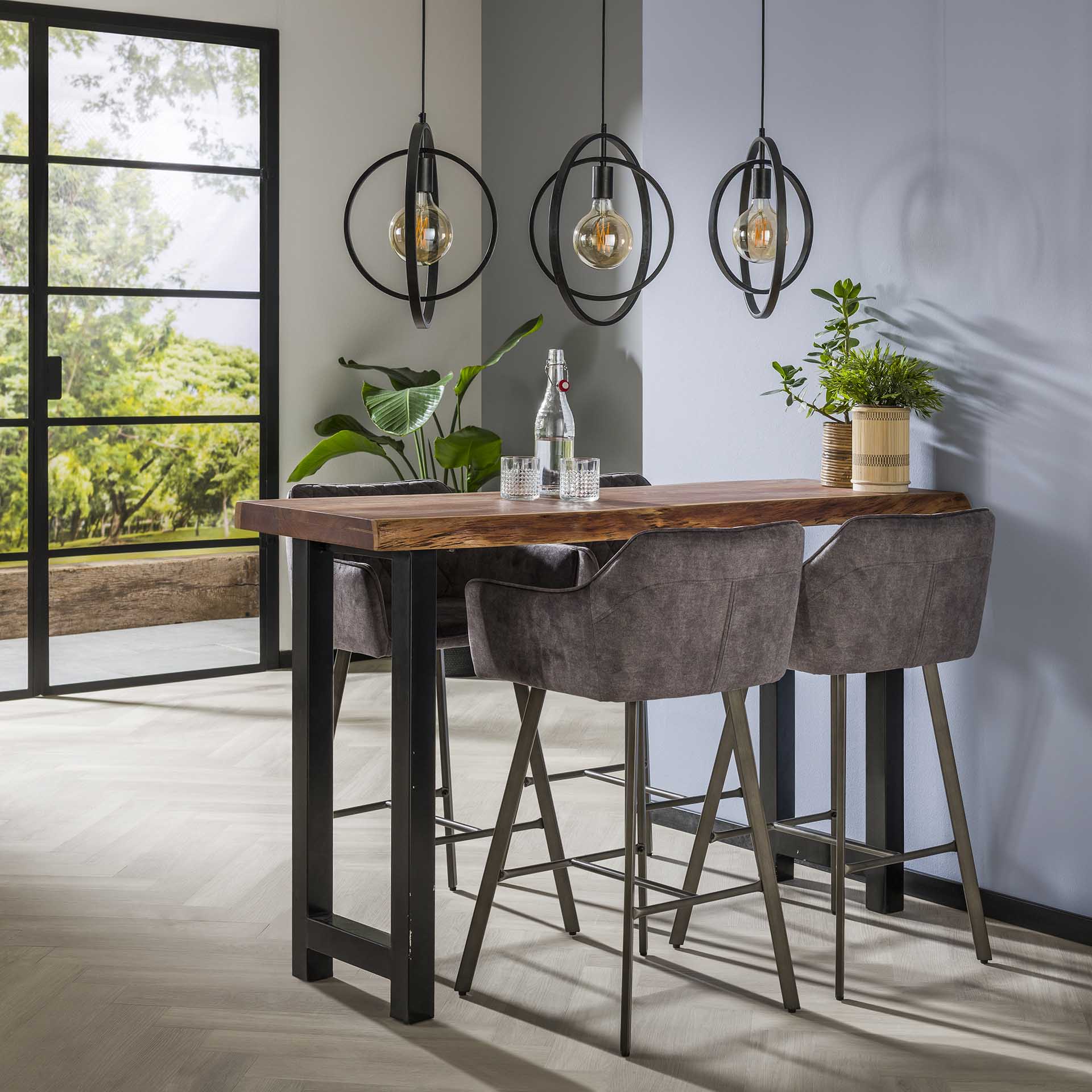 Bartafel Boomstam 150 - 150x50x92 cm - 60 mm Bladdikte - Massief Acacia Naturel