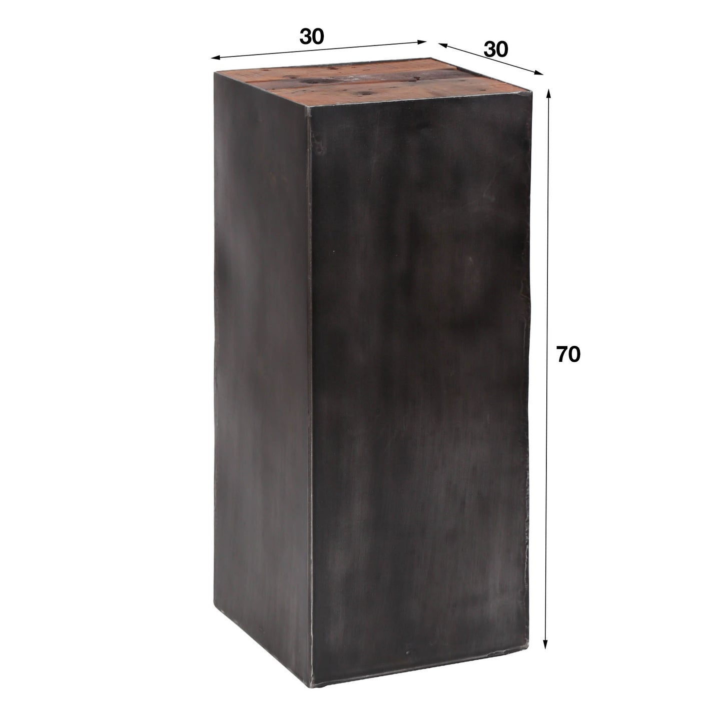 Bloemenzuil 70 natural brush Raft steel / Robuust hardhout