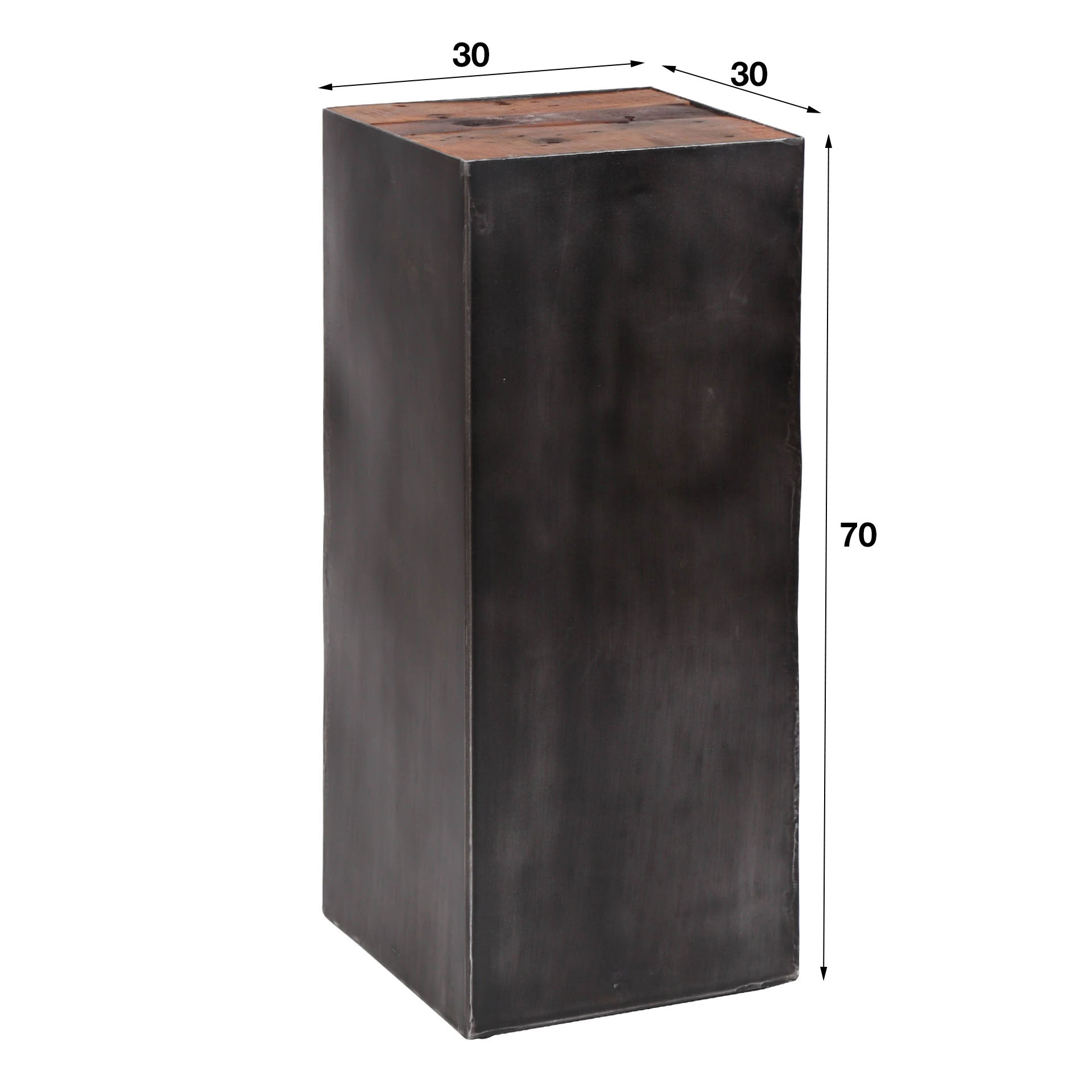 Bloemenzuil 70 natural brush Raft steel / Robuust hardhout