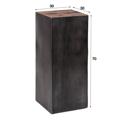 Bloemenzuil 70 natural brush Raft steel / Robuust hardhout