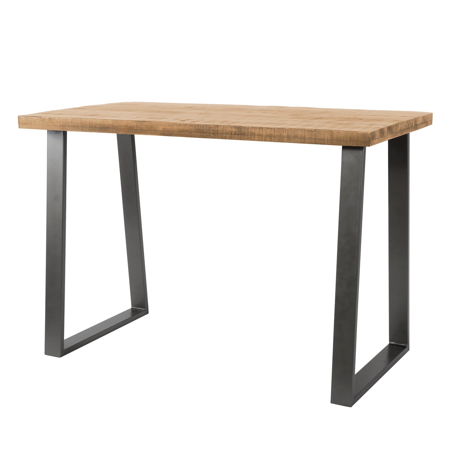 Massief Mangohouten Bartafel 135x70 cm met Trapeziumvormige Poten - Blank Antiek Afwerkin