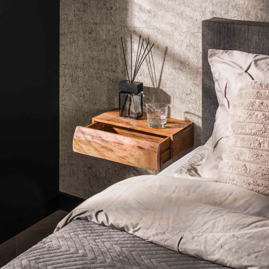 Nachtkastje 1L set/2 tree L - 40x20x10 cm - Massief acacia naturel