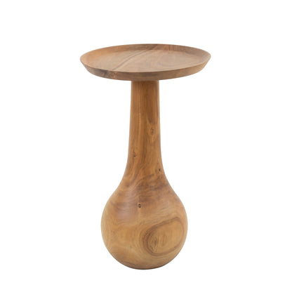 Bijzettafel massieve voet druppel / Massief acacia naturel