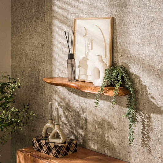 Wandplank 90 Organic - Massief Acacia Naturel - 90x20x4 cm