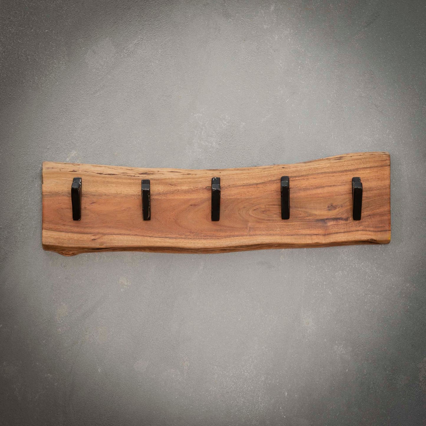 Kapstok edge 5 haken / Massief acacia naturel