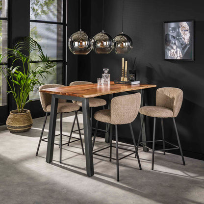 Bartafel 147 edge 25mm - Massief Acacia Naturel - 147x80x92 cm
