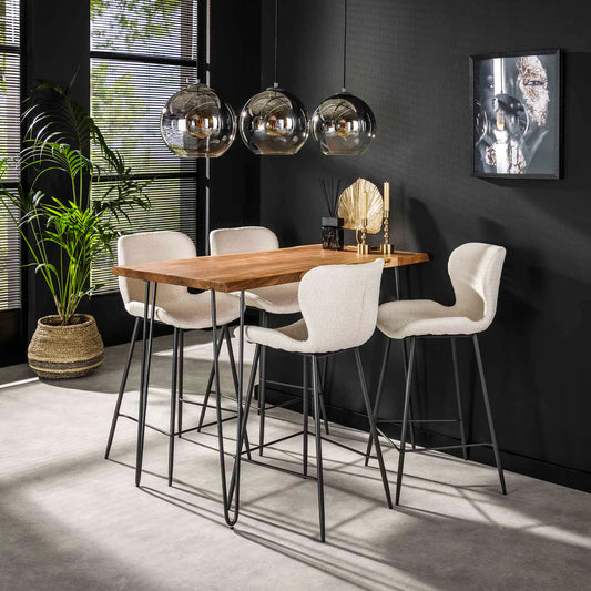 Bartafel Edge 130 - Massief Acacia naturel - 130x70x92 cm