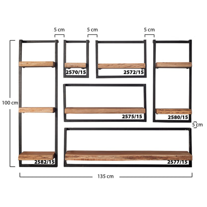 Wandplank edge 20cm / Massief acacia naturel