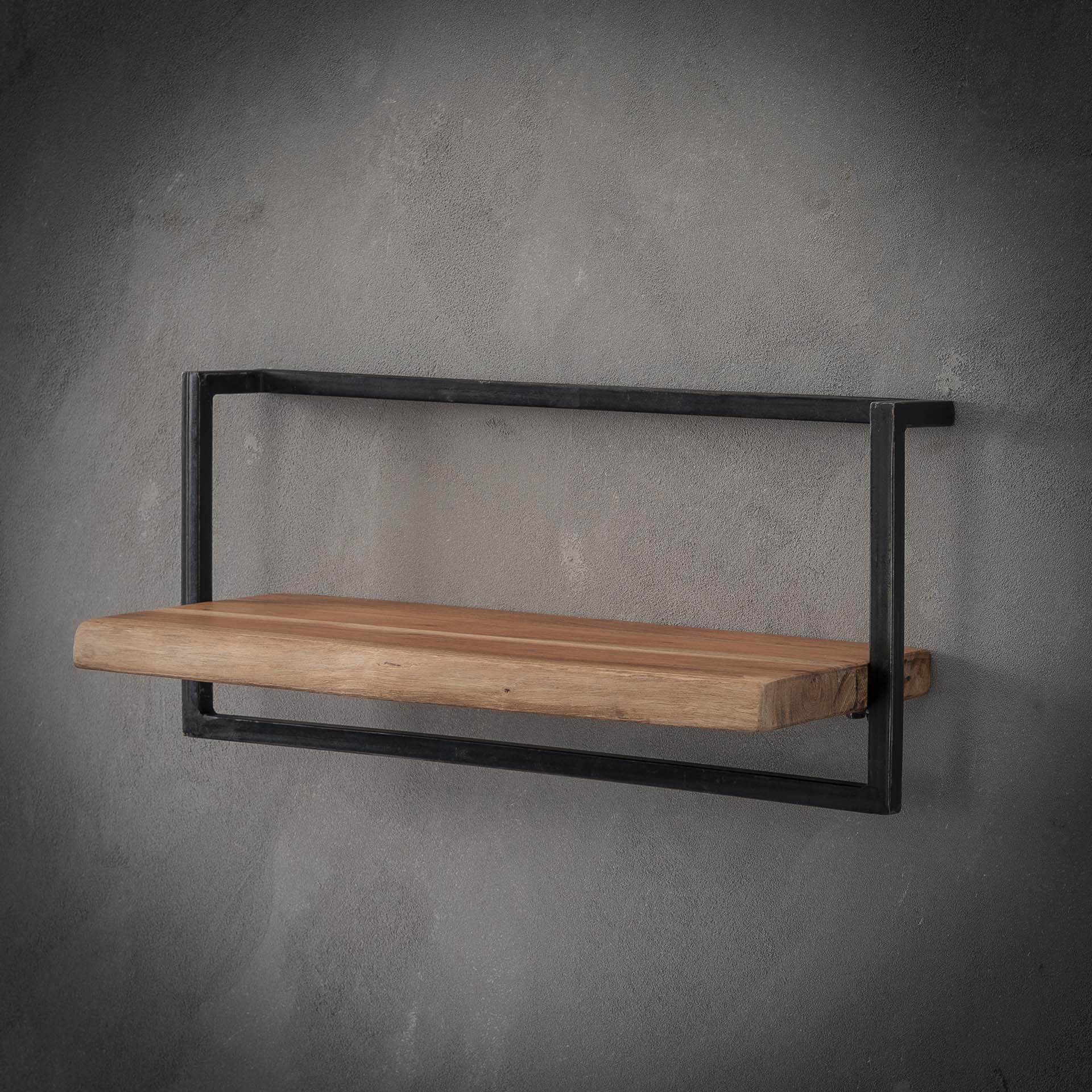 Wandplank edge 65cm - Massief acacia naturel - 65x25x30 cm