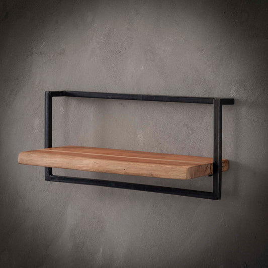 Wandplank edge 65cm - Massief acacia naturel - 65x25x30 cm