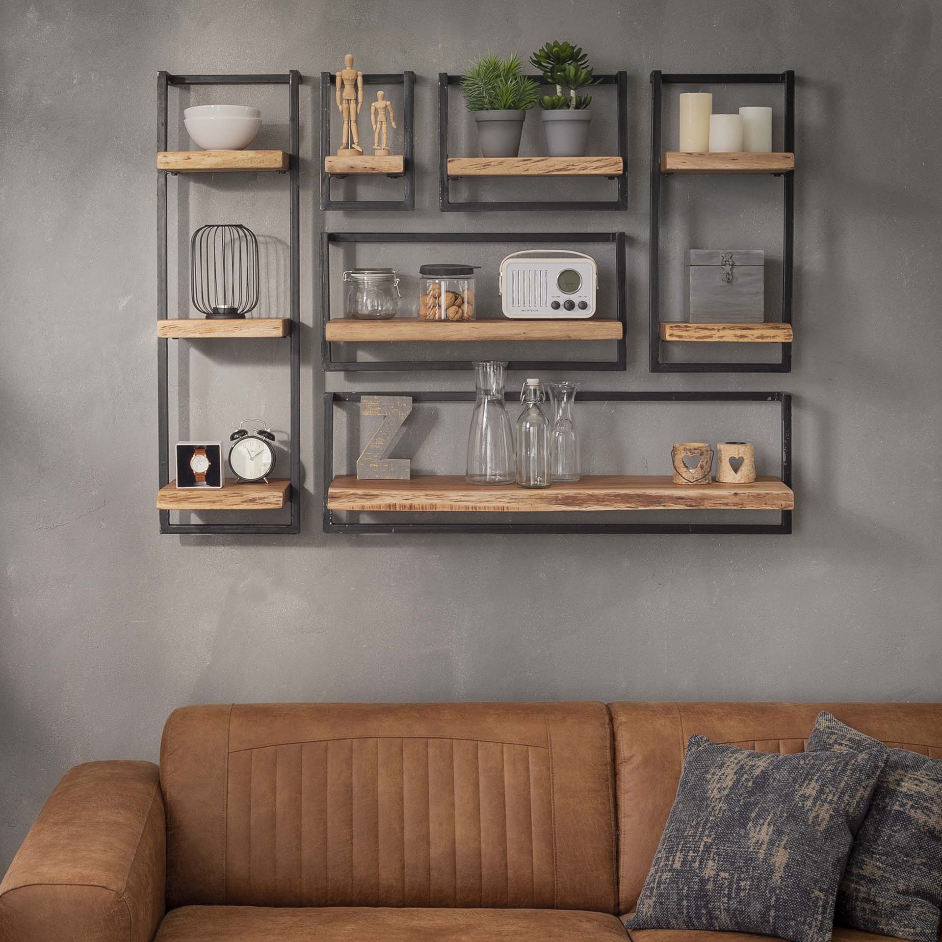 Wandplank edge 65cm / Massief acacia naturel