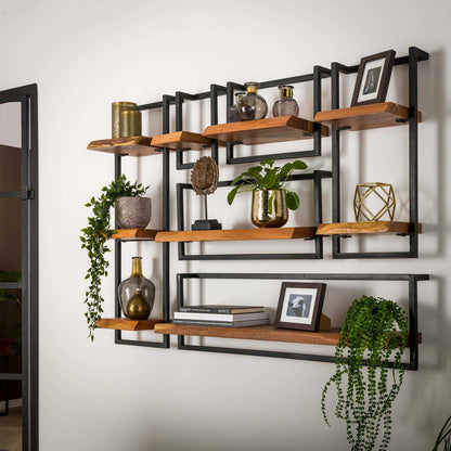 Wandplank edge 30cm 65cm hoog / Massief acacia naturel