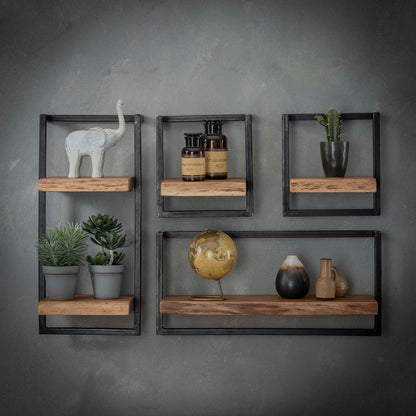 Wandplank edge 30cm 65cm hoog / Massief acacia naturel