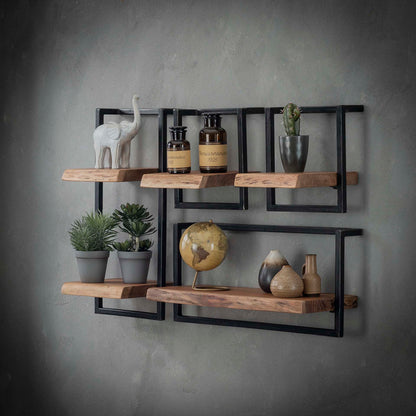 Wandplank edge 30cm 65cm hoog / Massief acacia naturel