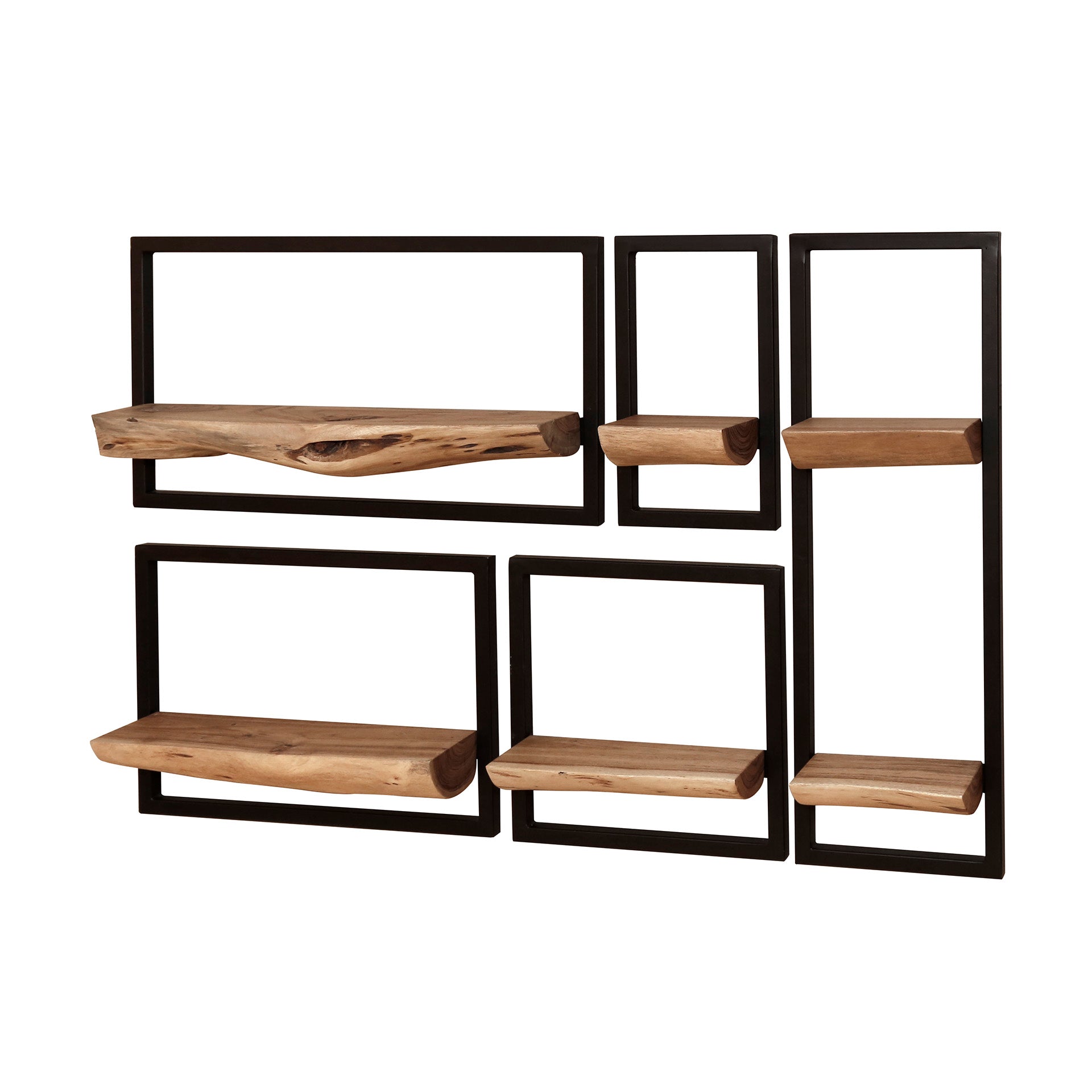 Wandschap set/5 edge / Massief acacia naturel