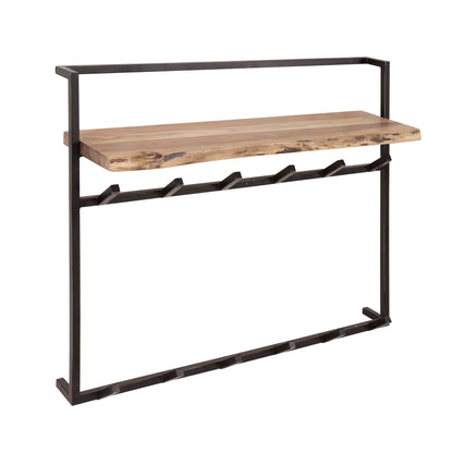 Kapstok air solid 12 haken hoedenplank / Massief acacia naturel