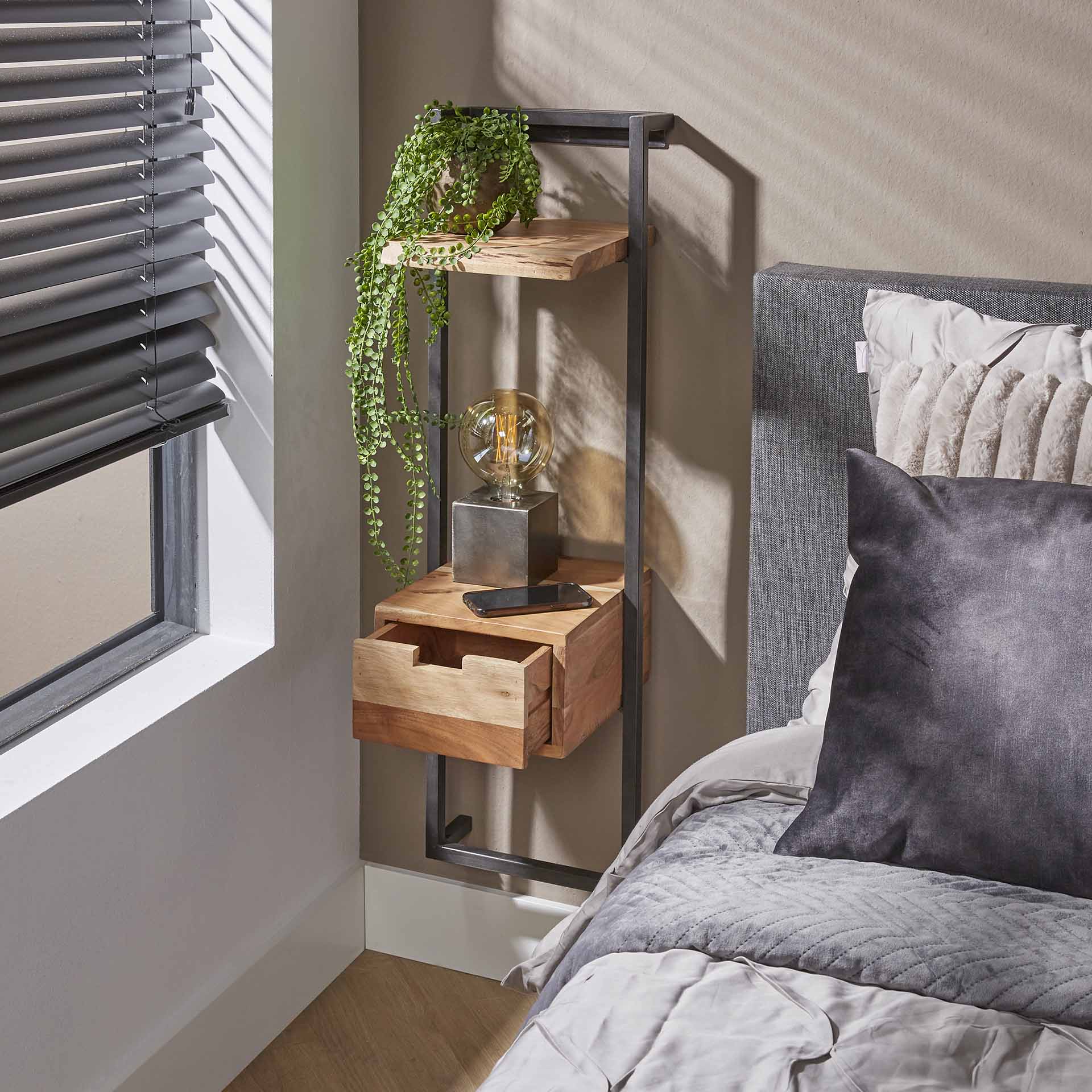 Nachtkastje air solid XS / Massief acacia naturel
