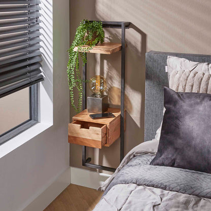 Nachtkastje air solid XS / Massief acacia naturel
