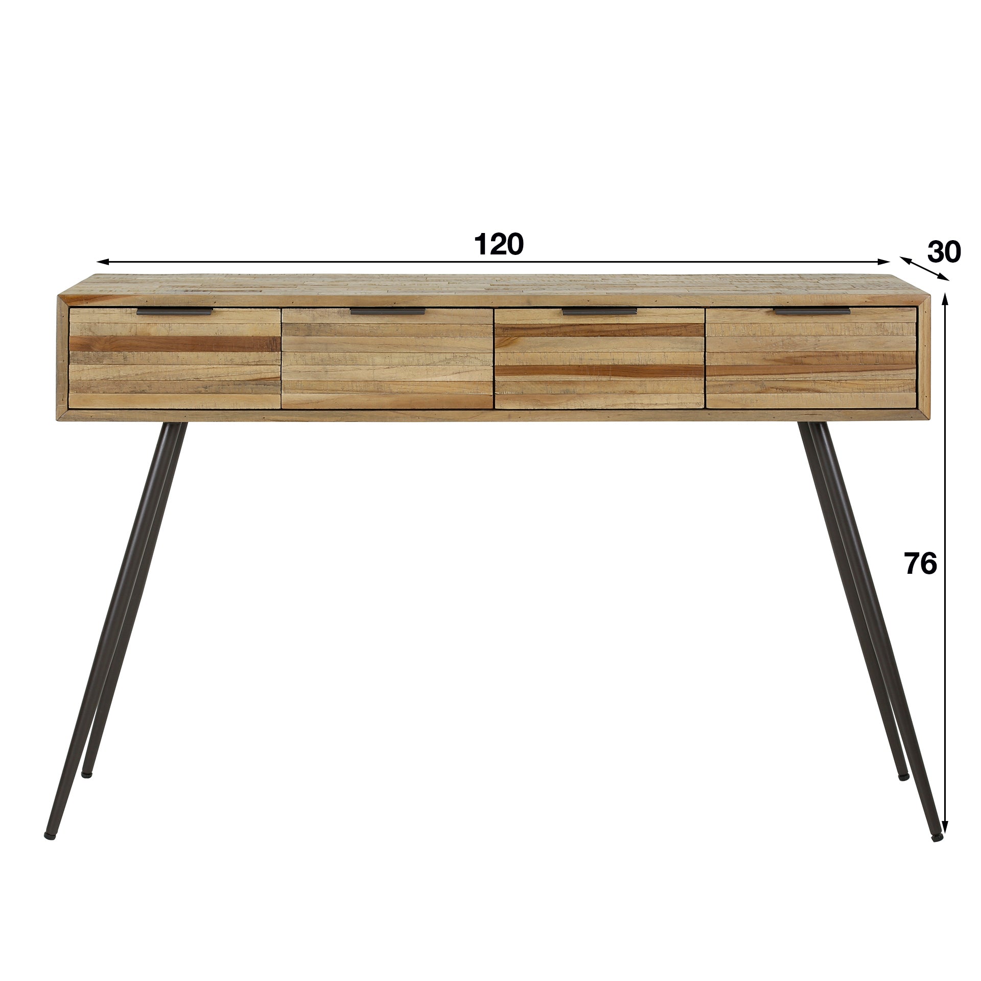 Haltafel 4L Teca strip / Teakhout verweerd