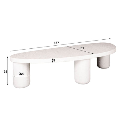 Salontafel XL kiezel driehoek / Marmer composiet