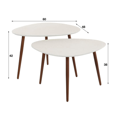 Salontafel set/2 driehoekig stone / Marmer composiet