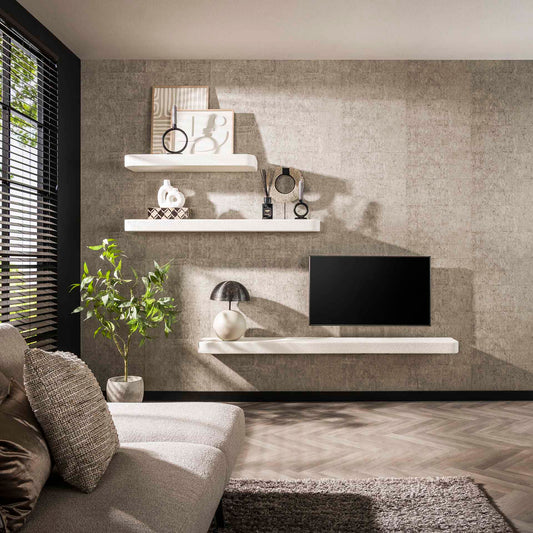 Wandplank 100cm Stone - 100x29x8 cm - Marmer composiet