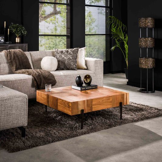 Salontafel Blocks - 90x90x35 cm - Massief acacia naturel