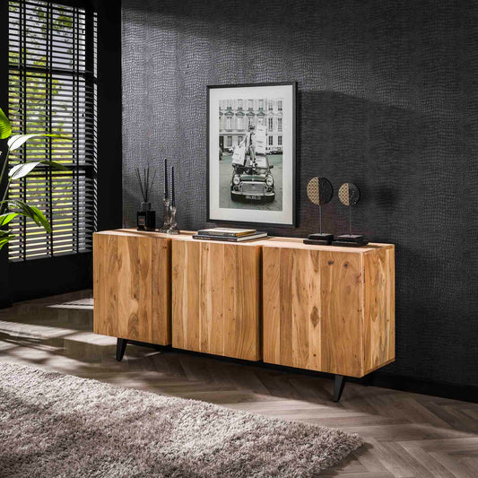 Dressoir 3 deuren block / Massief acacia naturel