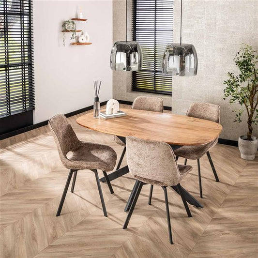 Eetkamertafel 150 Arhus Solid - 150x90x77 cm - Massief acacia naturel