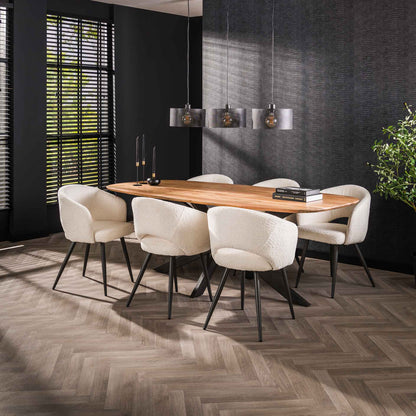Eetkamertafel 215 Arhus Solid - 215x105x77 cm - Massief acacia naturel